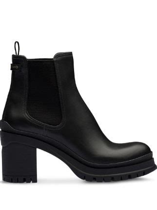 prada chunky heel ankle boots.